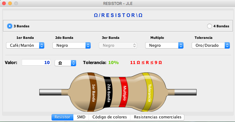código de colores
